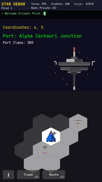Setting up a trade route between two ports